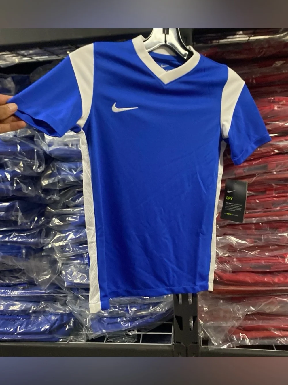 Nike Derby III Soccer Jersey NWT Kids Small Blue/White DRI-FIT CW3834-480